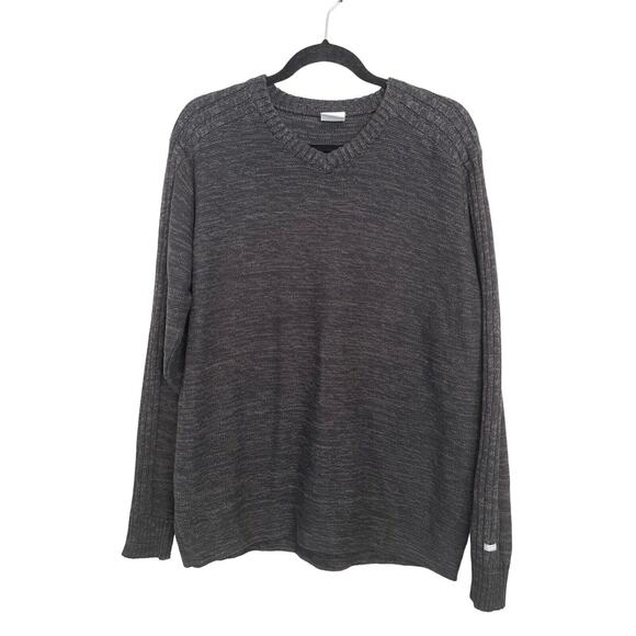 Columbia Sweater Mens Large Black Heathered Pullover Outdoors Casual Cotton - Picture 1 of 9